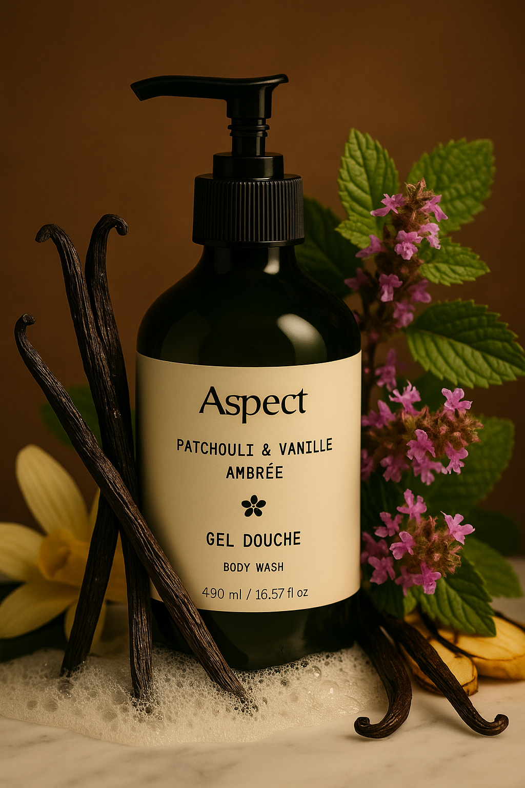 Gel douche, Patchouli & Vanille Ambrée